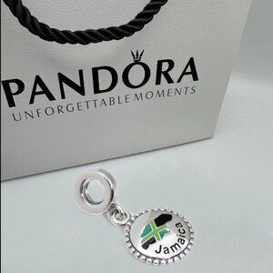 Pandora Jamaican Country Map Flag Dangle Charm